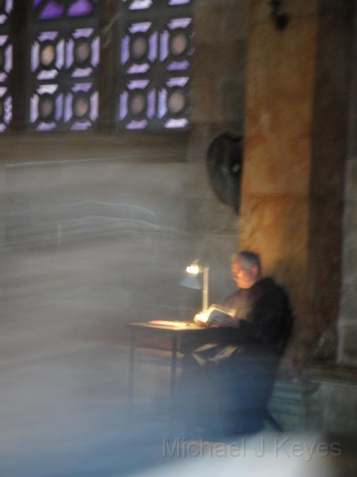 IMG_6880 DSC04610.JPG - Monk Reading inside church of Gethsemene